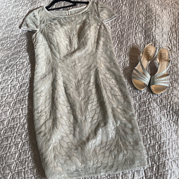 Adrianna Papell, silver sequin mini dress, 6P - Picture 4 of 4